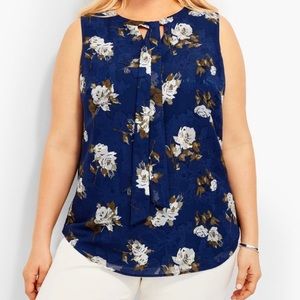 NWT Talbots Tie-Front Shell Floral Jacquard.
